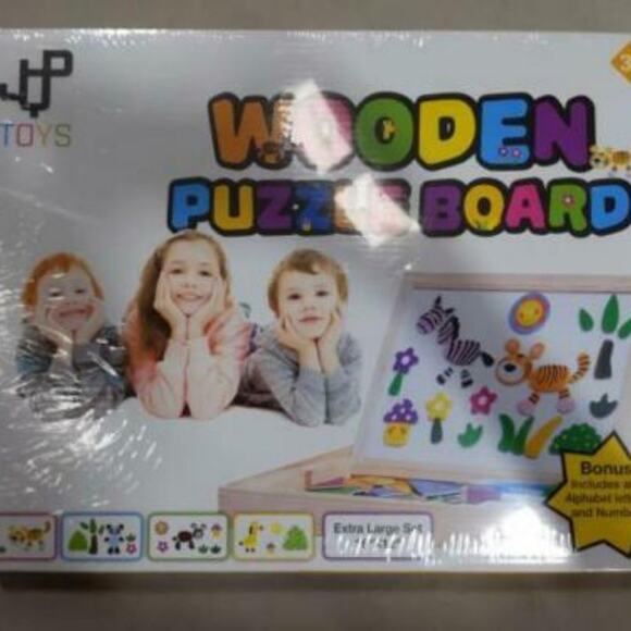 NEW IN SEALED BOX JQP WOODEN MAGNETIC PUZZLE BOARD XL 151 PCS - Picture 4 of 4